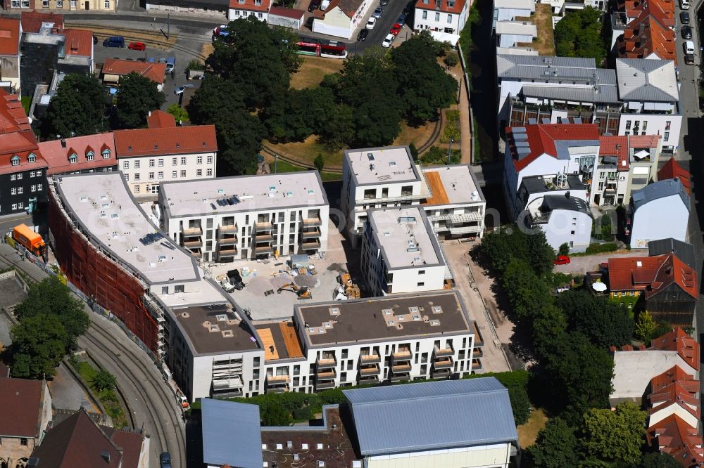 Aerial photograph Erfurt - Residential construction site with multi-family housing development- on Domstrasse - An den Graden in the district Zentrum in Erfurt in the state Thuringia, Germany