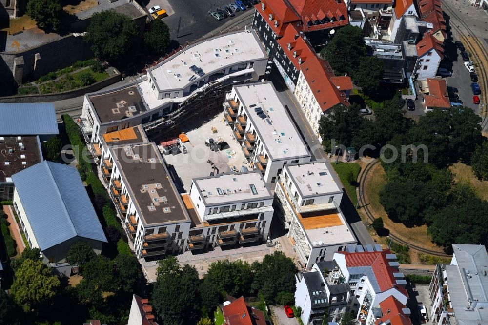 Aerial image Erfurt - Residential construction site with multi-family housing development- on Domstrasse - An den Graden in the district Zentrum in Erfurt in the state Thuringia, Germany