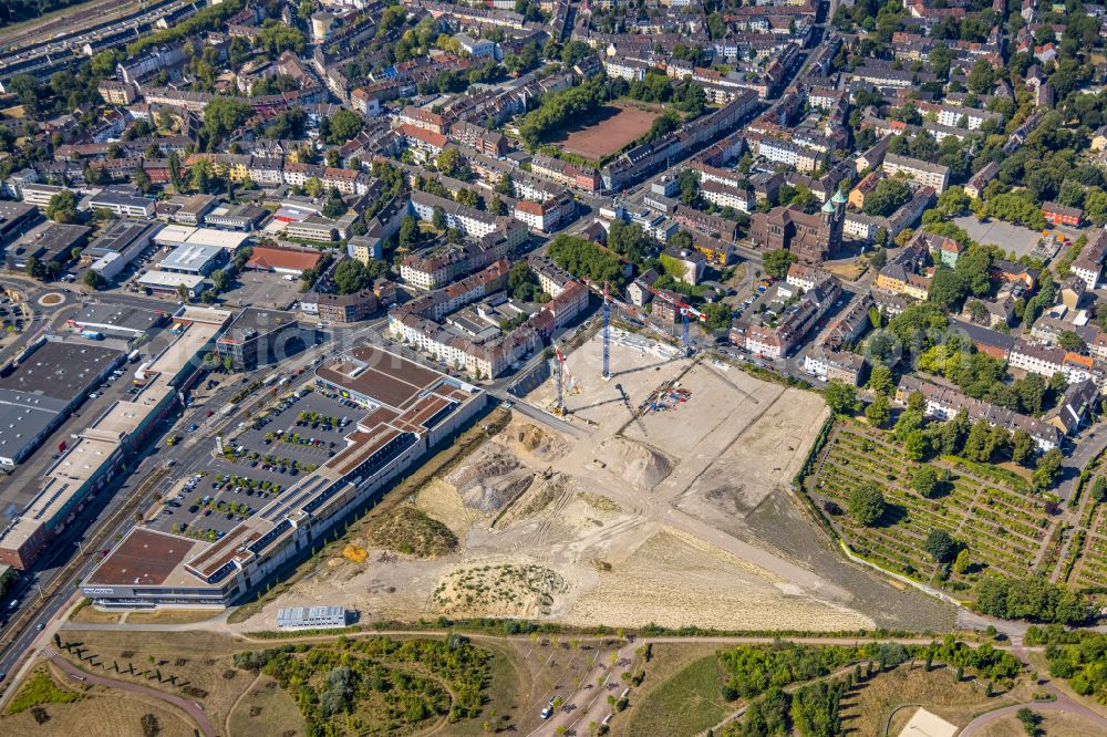 Aerial photograph Essen - Residential construction site with multi-family house settlement- new building Reside on Krupp-Park on Husmannshofstrasse in the district Westviertel in Essen in the Ruhr area in the state North Rhine-Westphalia, Germany