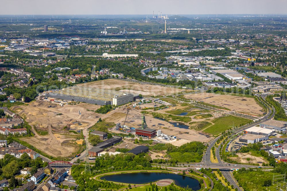 Aerial image Essen - Residential construction site with multi-family house settlement- new building Reside on Krupp-Park on Husmannshofstrasse in the district Westviertel in Essen in the Ruhr area in the state North Rhine-Westphalia, Germany