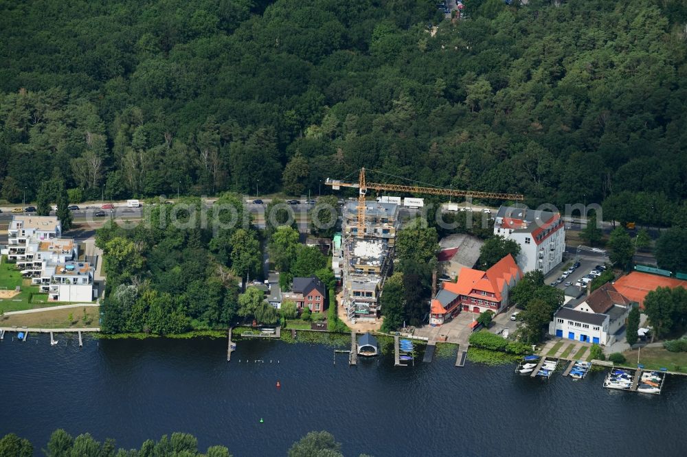 Berlin from the bird's eye view: Residential construction site with multi-family housing development- on the An of Wuhlheide in the district Oberschoeneweide in Berlin, Germany