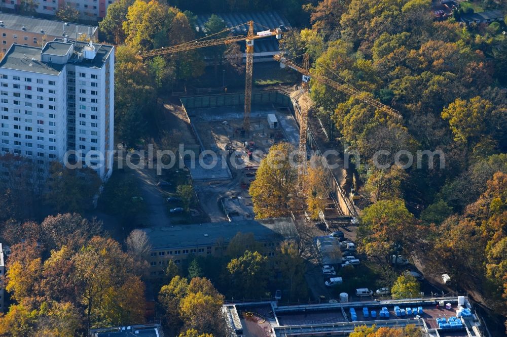 Aerial image Potsdam - Residential construction site with multi-family housing development- on the Zum Kahleberg corner Zum Jagenstein in the district Waldstadt in Potsdam in the state Brandenburg, Germany