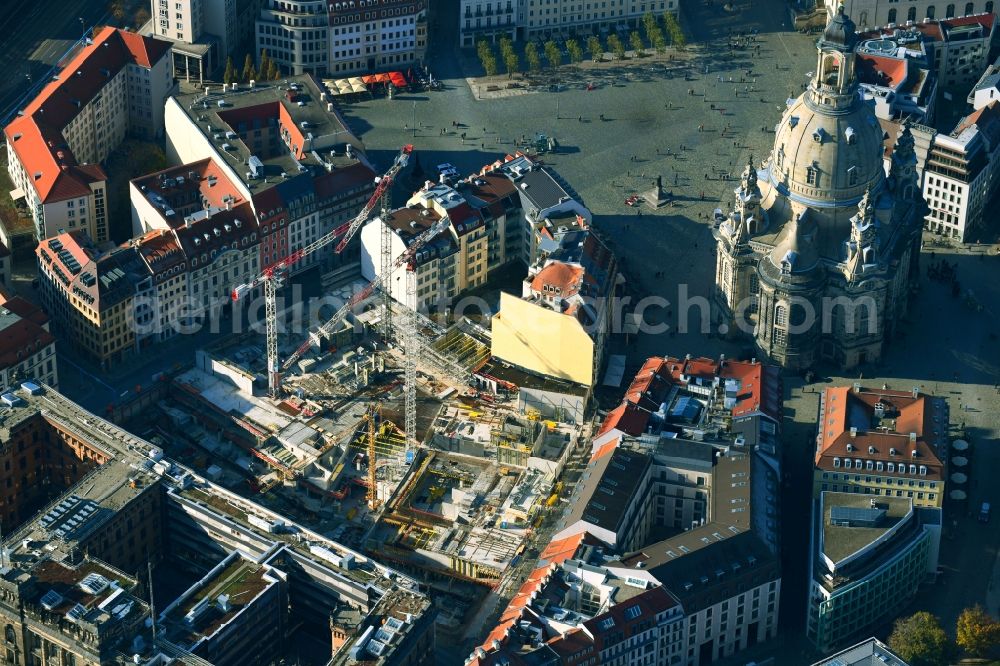 Aerial photograph Dresden - Construction site residential area Quartier Hoym in Dresden in the state of Saxony, Germany