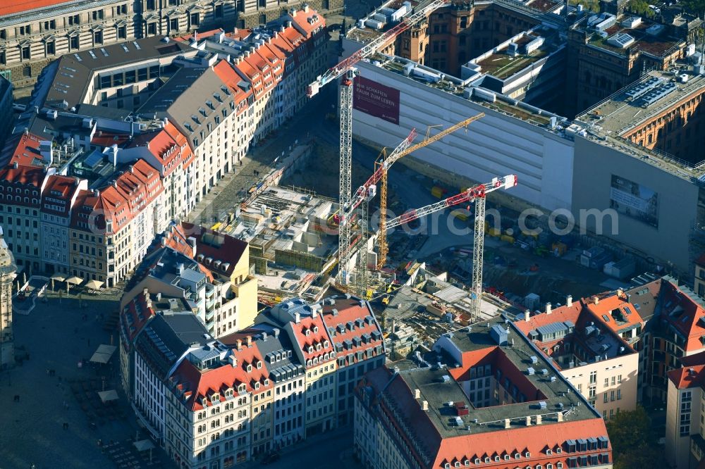 Aerial photograph Dresden - Construction site residential area Quartier Hoym in Dresden in the state of Saxony, Germany