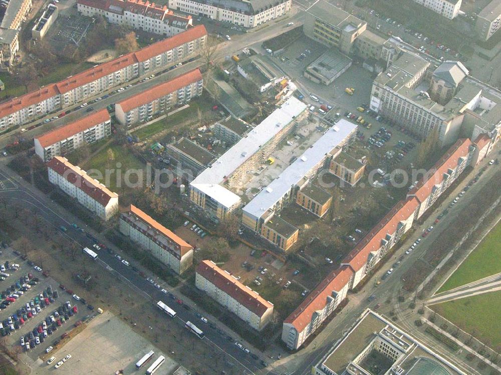 Aerial image Potsdam - 10.12.2004 Potsdam, Blick auf die Baustelle des Wohnungsneubaus der Potsdamer Wohnungsbaugenossenschaft e.G. Kuckucksruf 6, 14478 Potsdam Tel.: 0331 / 88832 0, Fax: 0331 / 88832 17