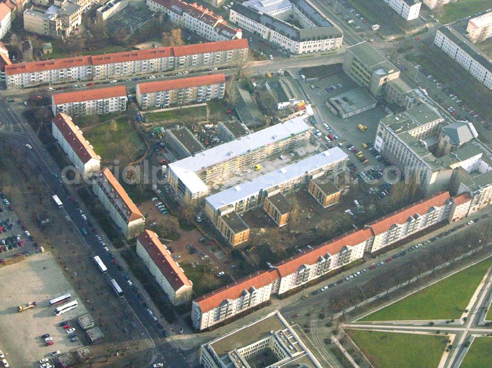 Aerial photograph Potsdam - 10.12.2004 Potsdam, Blick auf die Baustelle des Wohnungsneubaus der Potsdamer Wohnungsbaugenossenschaft e.G. Kuckucksruf 6, 14478 Potsdam Tel.: 0331 / 88832 0, Fax: 0331 / 88832 17