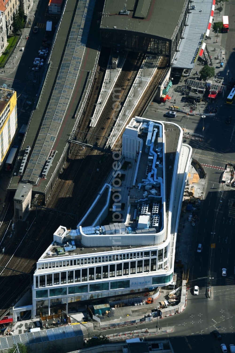 Berlin from above - Construction site of ZOOM BERLIN - business building at the Kantstrasse - Joachimsthalerstrasse - Hardenbergstrasse in the district of Charlottenburg district in Berlin, Germany