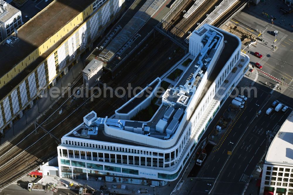 Berlin from above - Construction site of ZOOM BERLIN - business building at the Kantstrasse - Joachimsthalerstrasse - Hardenbergstrasse in the district of Charlottenburg district in Berlin, Germany