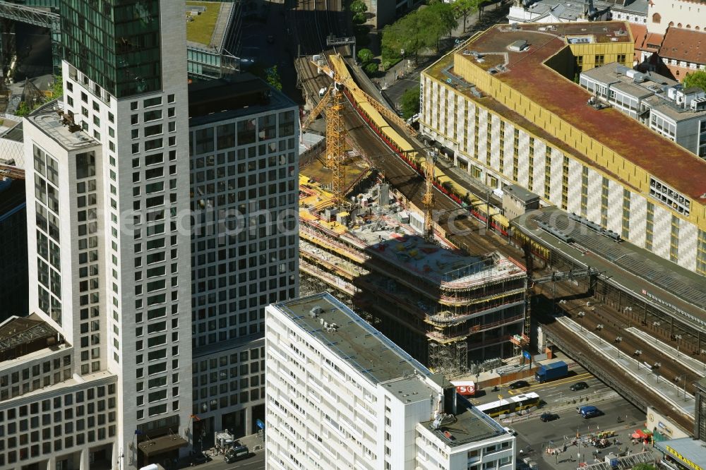 Aerial image Berlin - Construction site of ZOOM BERLIN - business building at the Kantstrasse - Joachimsthalerstrasse - Hardenbergstrasse in the district of Charlottenburg-Wilmersdorf district in Berlin, Germany