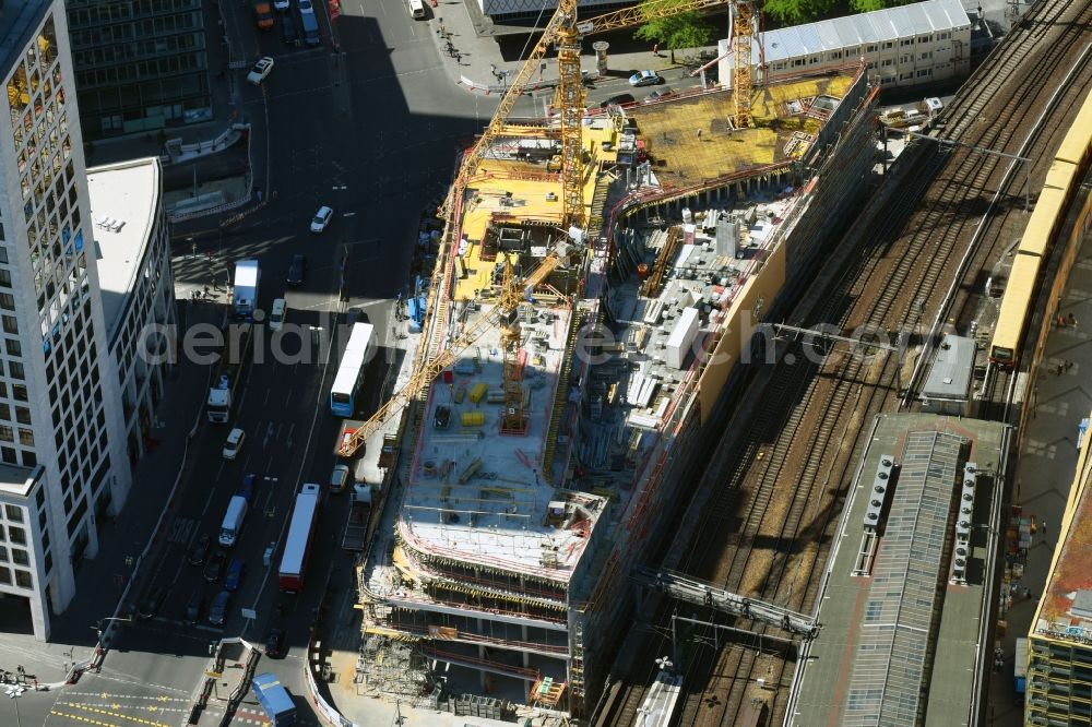 Aerial photograph Berlin - Construction site of ZOOM BERLIN - business building at the Kantstrasse - Joachimsthalerstrasse - Hardenbergstrasse in the district of Charlottenburg-Wilmersdorf district in Berlin, Germany