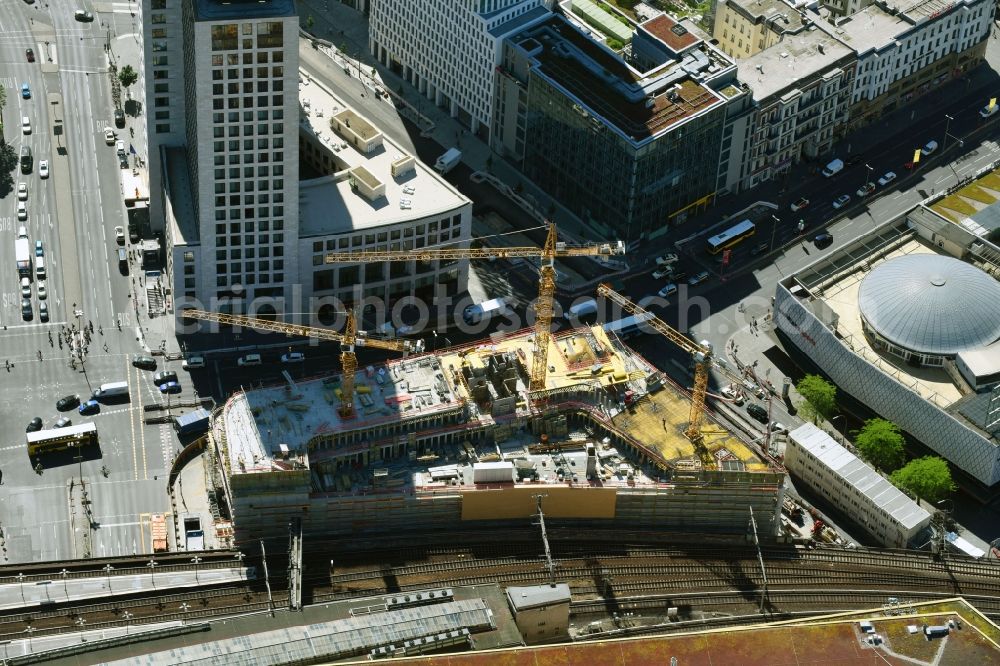 Aerial image Berlin - Construction site of ZOOM BERLIN - business building at the Kantstrasse - Joachimsthalerstrasse - Hardenbergstrasse in the district of Charlottenburg-Wilmersdorf district in Berlin, Germany