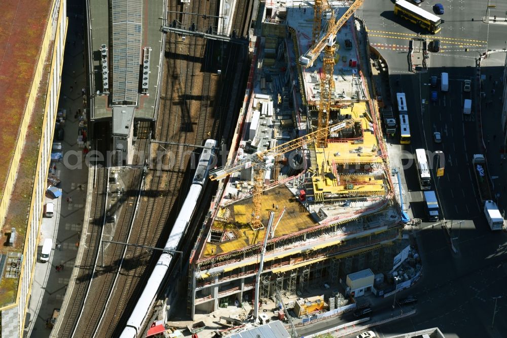 Aerial photograph Berlin - Construction site of ZOOM BERLIN - business building at the Kantstrasse - Joachimsthalerstrasse - Hardenbergstrasse in the district of Charlottenburg-Wilmersdorf district in Berlin, Germany