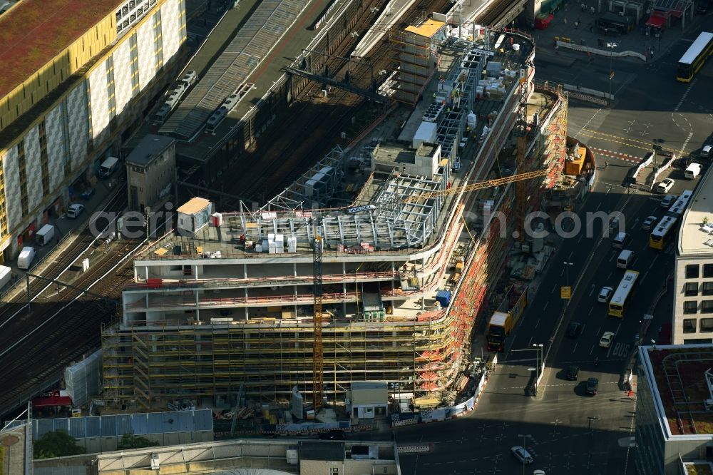 Berlin from above - Construction site of ZOOM BERLIN - business building at the Kantstrasse - Joachimsthalerstrasse - Hardenbergstrasse in the district of Charlottenburg-Wilmersdorf district in Berlin, Germany