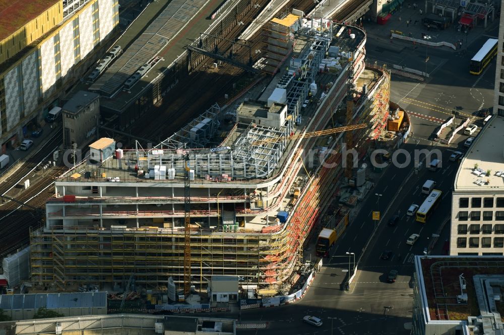 Berlin from the bird's eye view: Construction site of ZOOM BERLIN - business building at the Kantstrasse - Joachimsthalerstrasse - Hardenbergstrasse in the district of Charlottenburg-Wilmersdorf district in Berlin, Germany