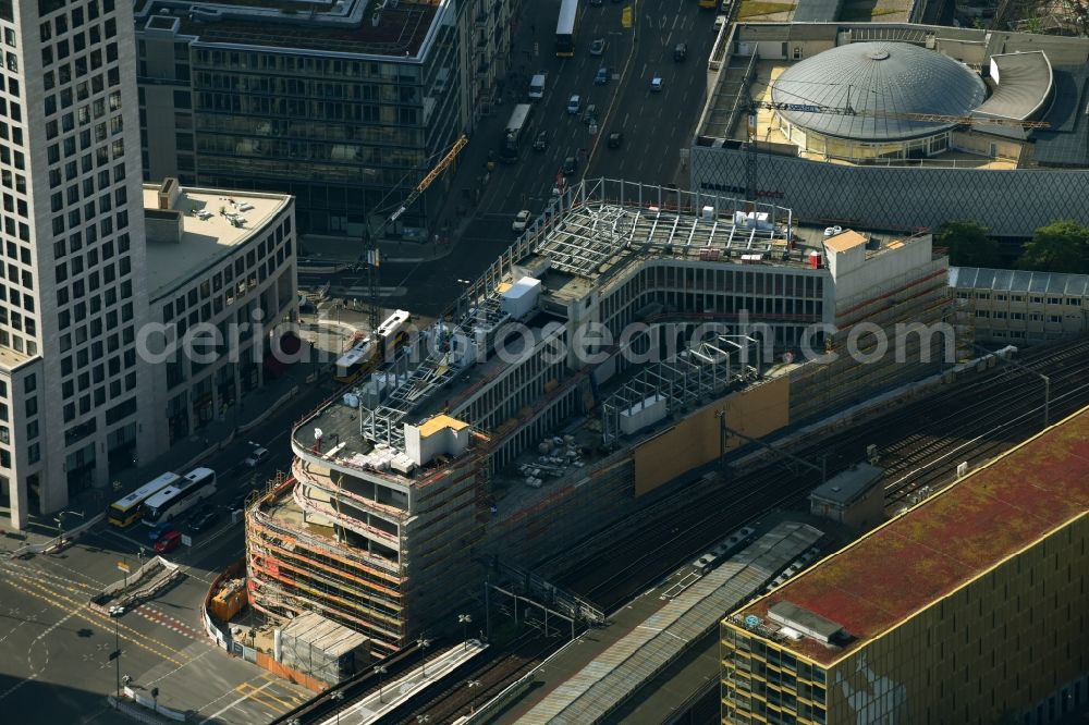 Aerial photograph Berlin - Construction site of ZOOM BERLIN - business building at the Kantstrasse - Joachimsthalerstrasse - Hardenbergstrasse in the district of Charlottenburg-Wilmersdorf district in Berlin, Germany