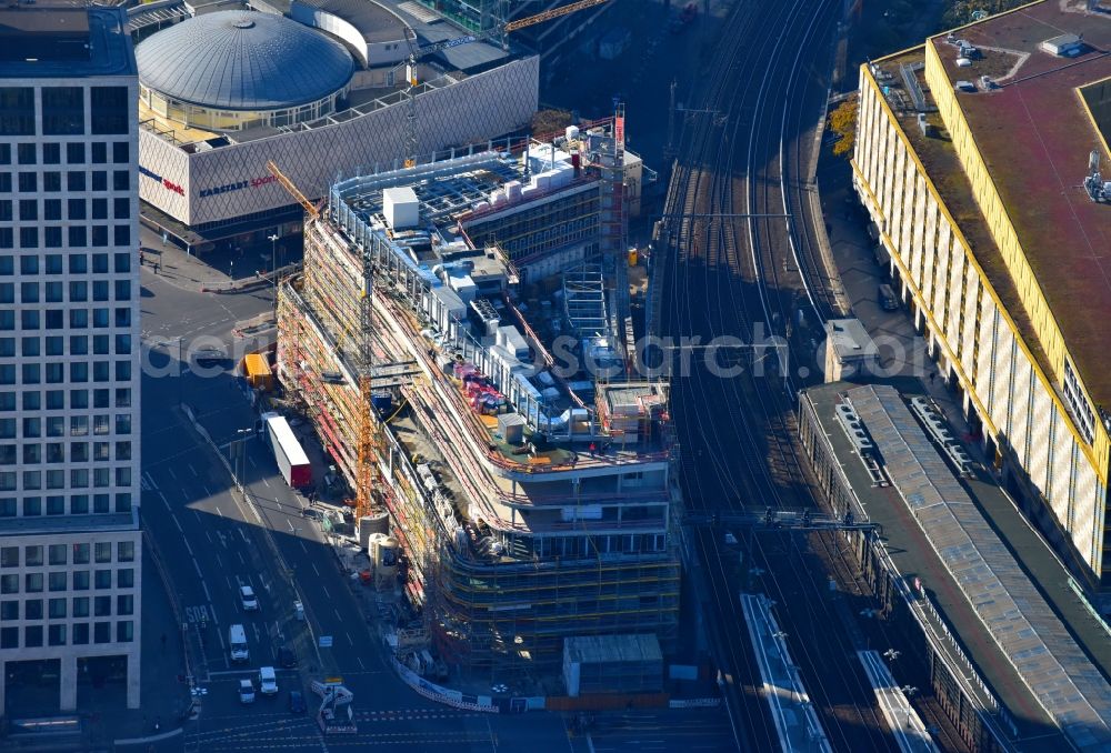 Aerial image Berlin - Construction site of ZOOM BERLIN - business building at the Kantstrasse - Joachimsthalerstrasse - Hardenbergstrasse in the district of Charlottenburg-Wilmersdorf district in Berlin, Germany