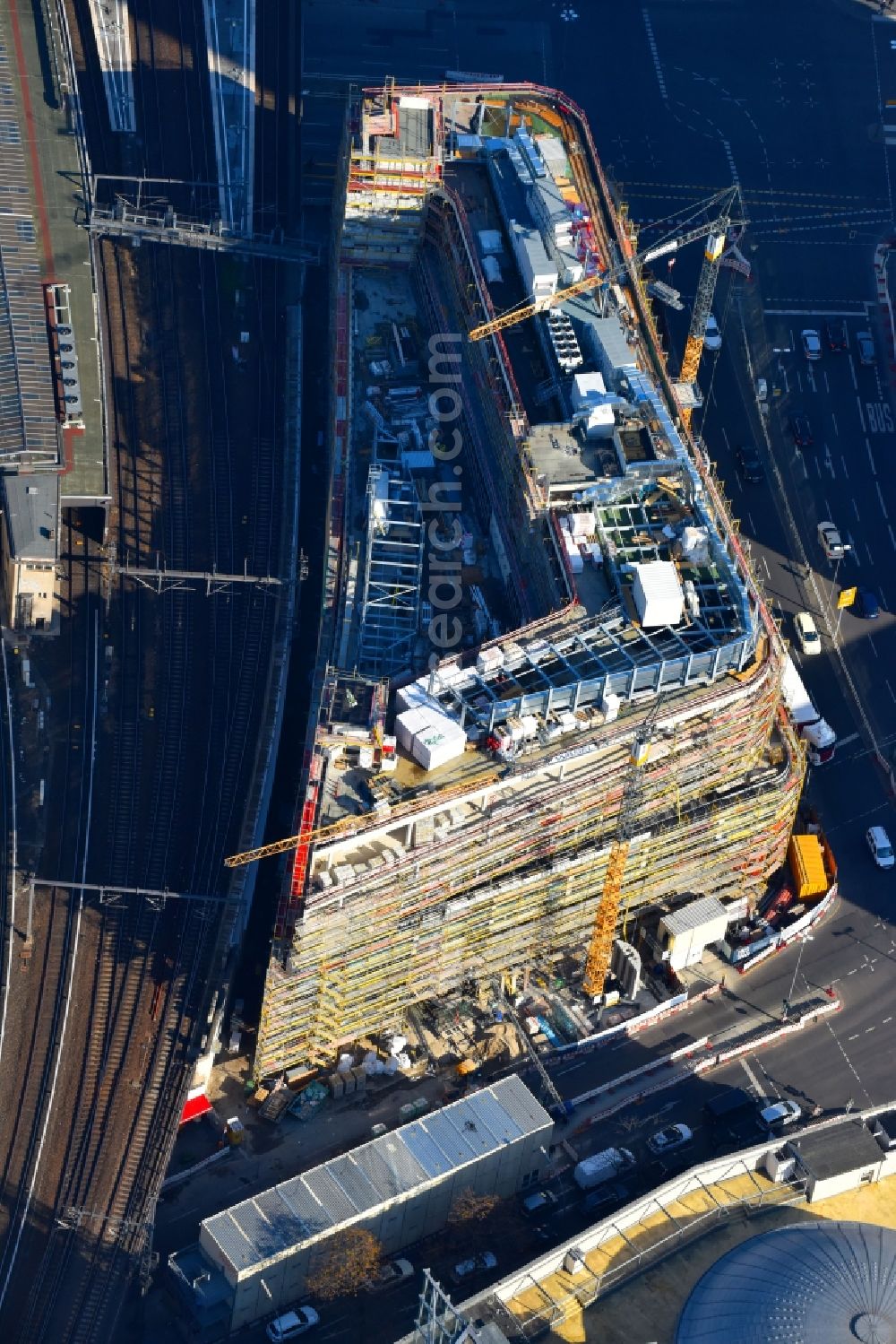 Aerial photograph Berlin - Construction site of ZOOM BERLIN - business building at the Kantstrasse - Joachimsthalerstrasse - Hardenbergstrasse in the district of Charlottenburg-Wilmersdorf district in Berlin, Germany