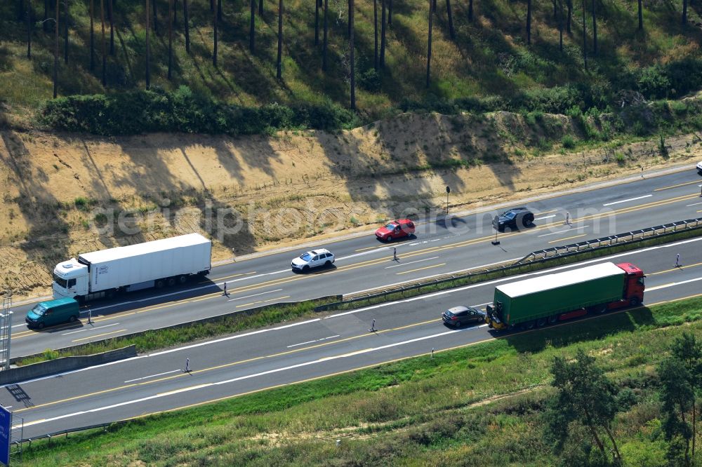 Aerial image Groß Ziethen - Construction site of the junction Havelland at the motorway A10 and A24 in the state Brandenburg