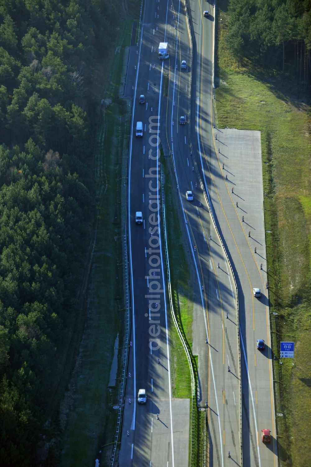 Aerial image Groß Ziethen - Construction site of the junction Havelland at the motorway A10 and A24 in the state Brandenburg