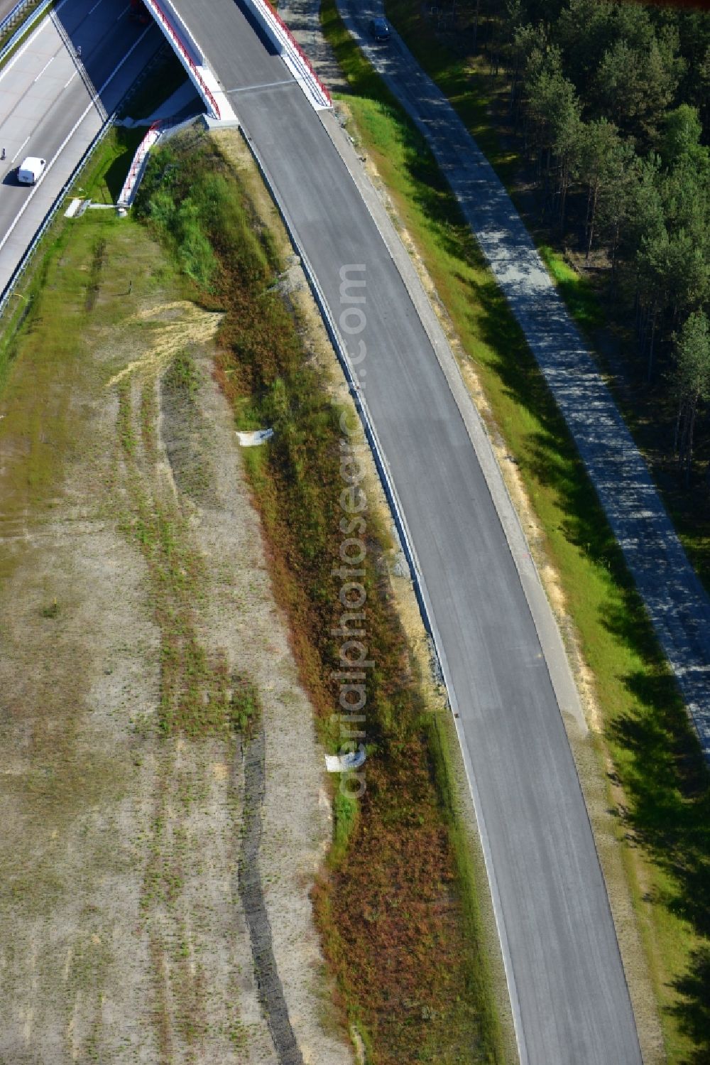 Aerial image Groß Ziethen - Construction site of the junction Havelland at the motorway A10 and A24 in the state Brandenburg