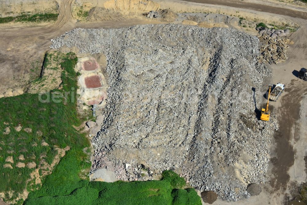 Groß Ziethen from the bird's eye view: Construction site of the junction Havelland at the motorway A10 and A24 in the state Brandenburg