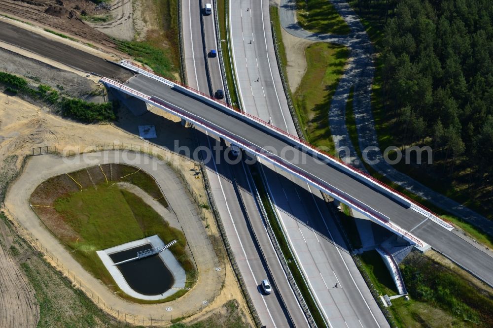 Aerial photograph Groß Ziethen - Construction site of the junction Havelland at the motorway A10 and A24 in the state Brandenburg