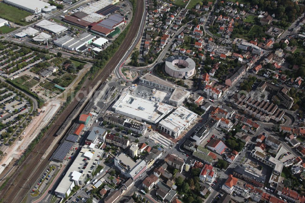 Ingelheim from the bird's eye view: Construction site to the shopping center Neue Mitte Ingelheim in Rhineland-Palatinate