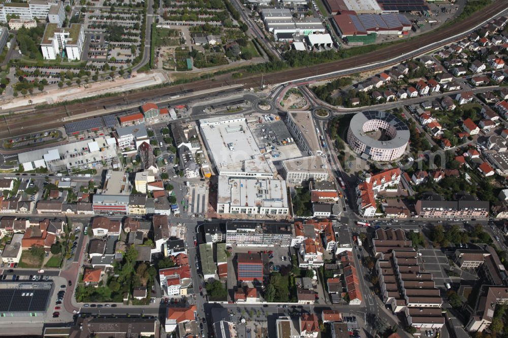 Ingelheim from the bird's eye view: Construction site to the shopping center Neue Mitte Ingelheim in Rhineland-Palatinate