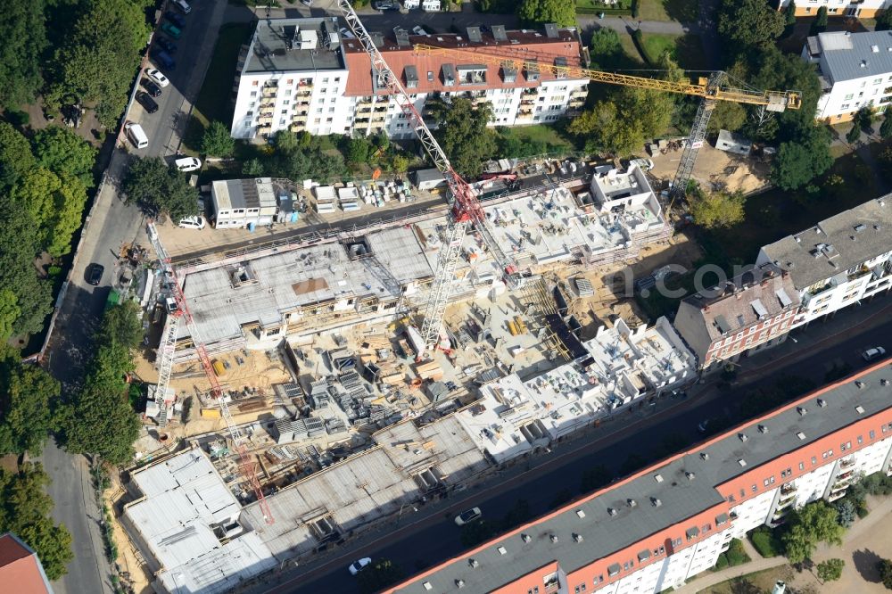 Aerial image Berlin Köpenick - New residential construction in the Glienicke corner Adlershofer road in Köpenick in Berlin