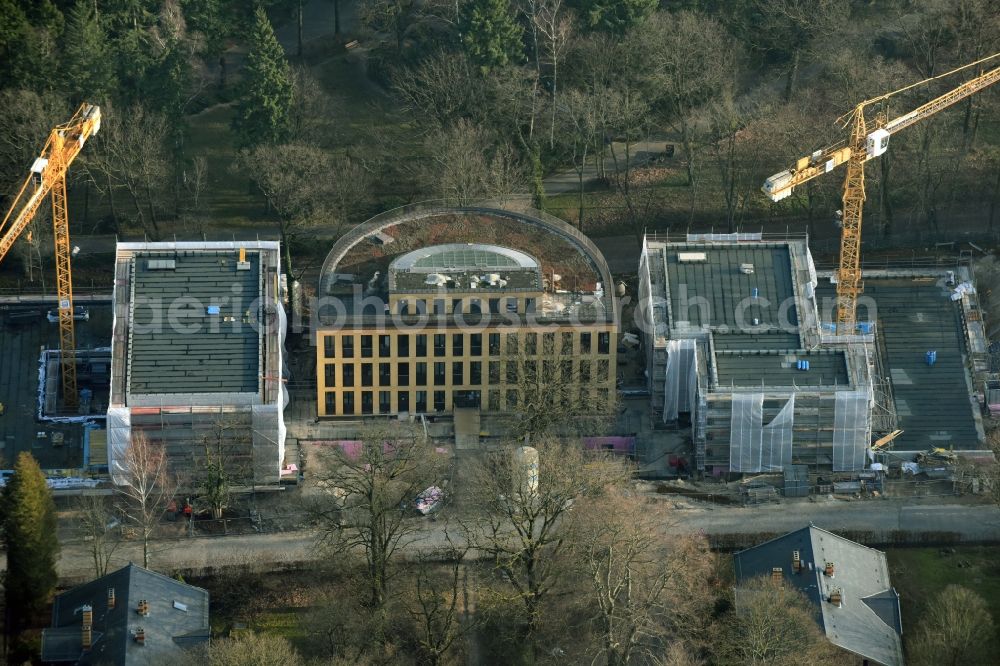 Aerial photograph Potsdam - Construction site for the new building the Alfred Wegener Institute for Polar and Marine Research in the Helmholtz Centre for Polar and Marine Research (AWI) in Potsdam in the state Brandenburg