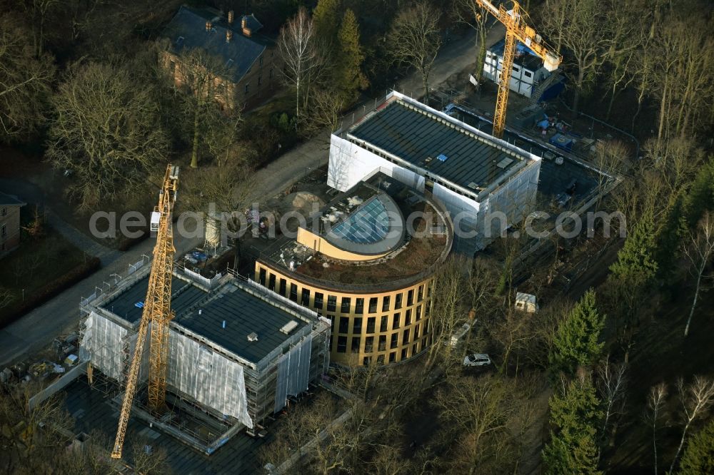 Aerial photograph Potsdam - Construction site for the new building the Alfred Wegener Institute for Polar and Marine Research in the Helmholtz Centre for Polar and Marine Research (AWI) in Potsdam in the state Brandenburg