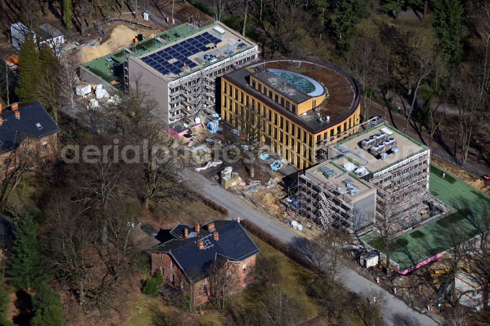 Aerial image Potsdam - Construction site for the new building the Alfred Wegener Institute for Polar and Marine Research in the Helmholtz Centre for Polar and Marine Research (AWI) in Potsdam in the state Brandenburg