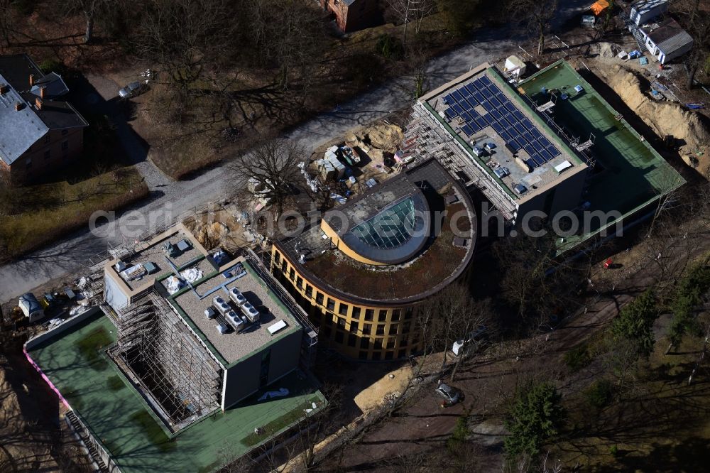 Potsdam from above - Construction site for the new building the Alfred Wegener Institute for Polar and Marine Research in the Helmholtz Centre for Polar and Marine Research (AWI) in Potsdam in the state Brandenburg