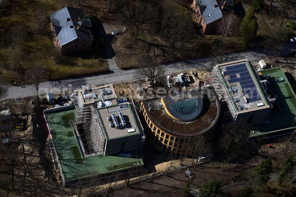 Potsdam from the bird's eye view: Construction site for the new building the Alfred Wegener Institute for Polar and Marine Research in the Helmholtz Centre for Polar and Marine Research (AWI) in Potsdam in the state Brandenburg