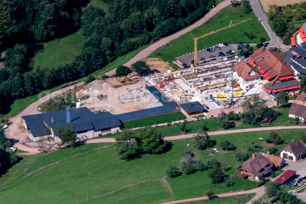 Winden im Elztal from above - New construction site the hotel complex Elztalhotel in Winden im Elztal in the state Baden-Wurttemberg, Germany