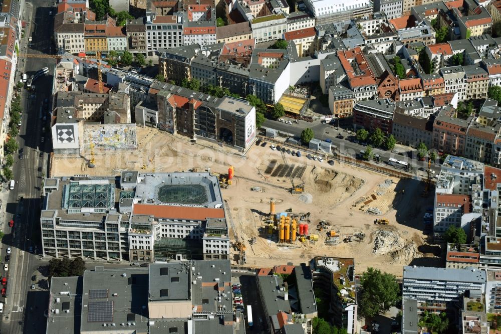 Aerial image Berlin - Construction site for the new building Areal on Tacheles on Oranienburger Strasse in the district Mitte in Berlin, Germany