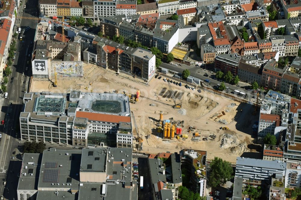 Aerial photograph Berlin - Construction site for the new building Areal on Tacheles on Oranienburger Strasse in the district Mitte in Berlin, Germany