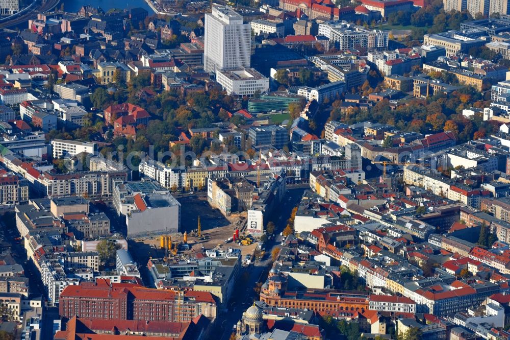 Aerial photograph Berlin - Construction site for the new building Areal on Tacheles on Oranienburger Strasse in the district Mitte in Berlin, Germany