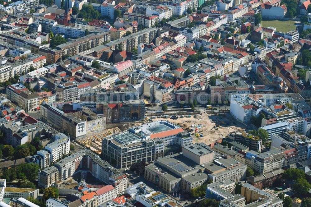 Aerial image Berlin - Construction site for the new building Areal on Tacheles on Oranienburger Strasse in the district Mitte in Berlin, Germany