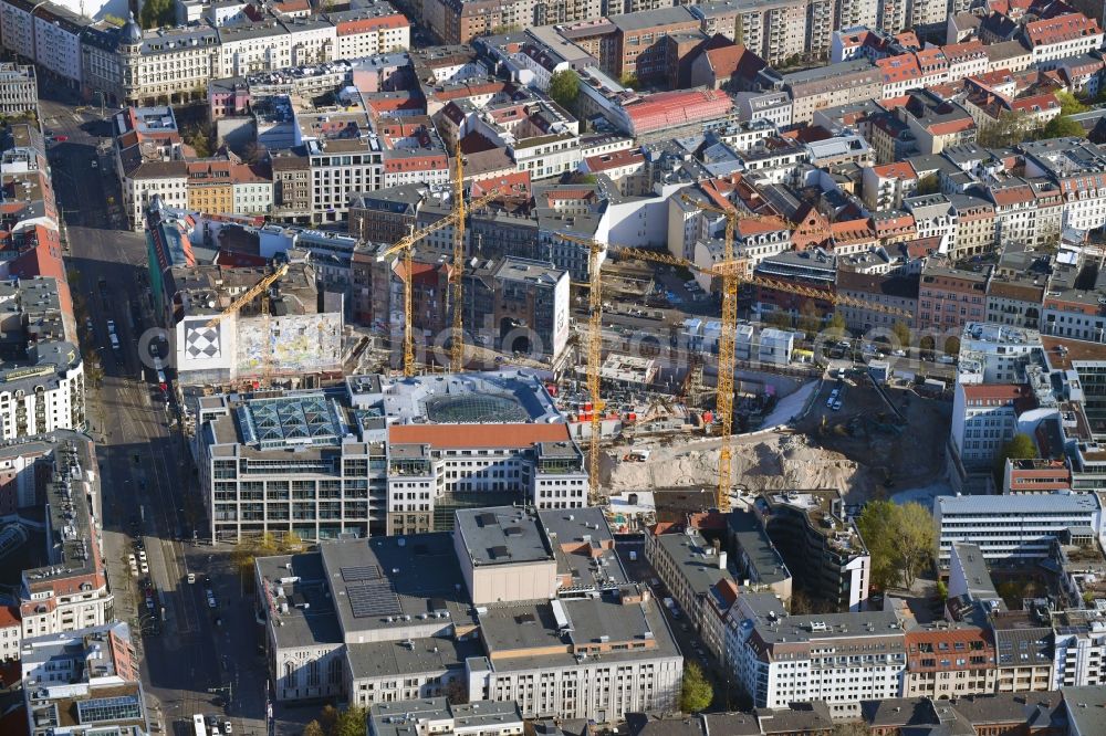 Aerial image Berlin - Construction site for the new building Areal on Tacheles on Oranienburger Strasse in the district Mitte in Berlin, Germany