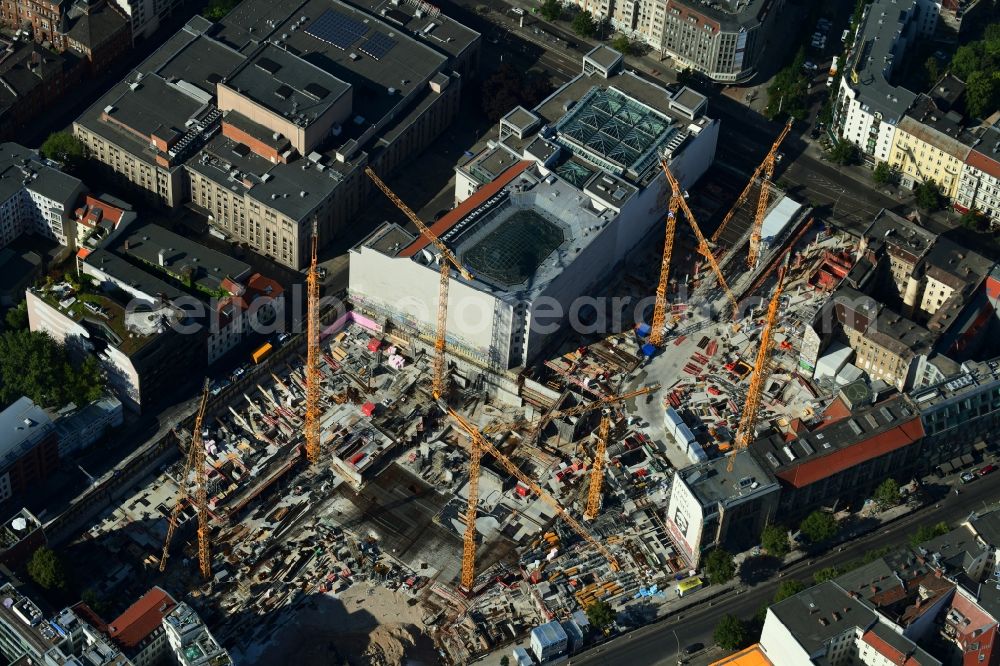 Aerial image Berlin - Construction site for the new building Areal on Tacheles on Oranienburger Strasse in the district Mitte in Berlin, Germany