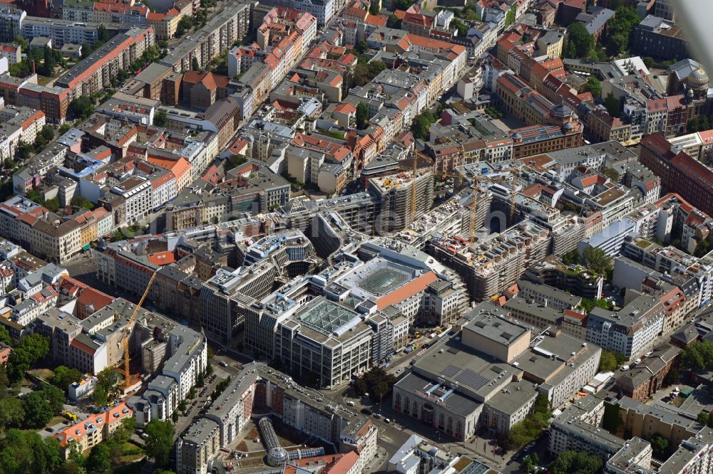 Aerial photograph Berlin - Construction site for the new building Areal on Tacheles on Oranienburger Strasse in the district Mitte in Berlin, Germany