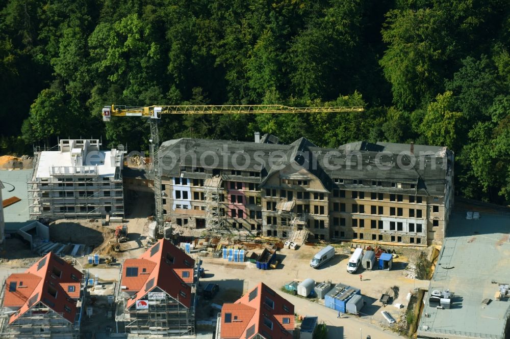 Aerial photograph Wernigerode - Building site to the new building of Argenta Wohnpark Hasserode on the area of the former chocolate factory in Wernigerode in the federal state Saxony-Anhalt, Germany. Developers Volkmar Beck and Hartmut Strecker let after the plans of the architect's office P A R T N E R build. Investor is the Beck and Strecker Immobilien GmbH