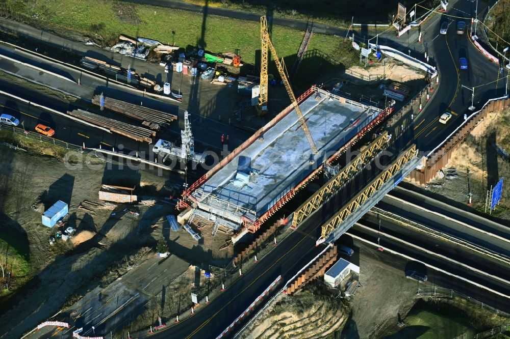 Berlin from above - New construction of the motorway route BAB A114 Bucher Strasse in the district Franzoesisch Buchholz in Berlin, Germany