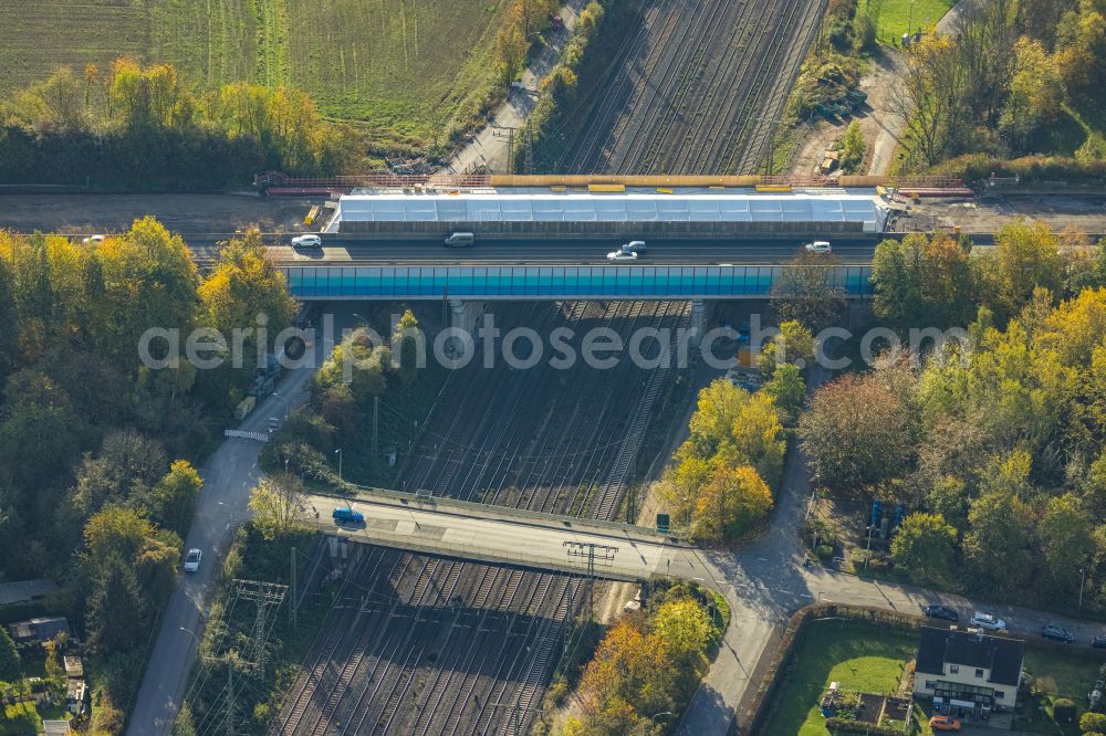 Aerial image Hagen - New construction of the motorway route of BAB A1 on street Seestrasse in the district Hengstey in Hagen at Ruhrgebiet in the state North Rhine-Westphalia, Germany