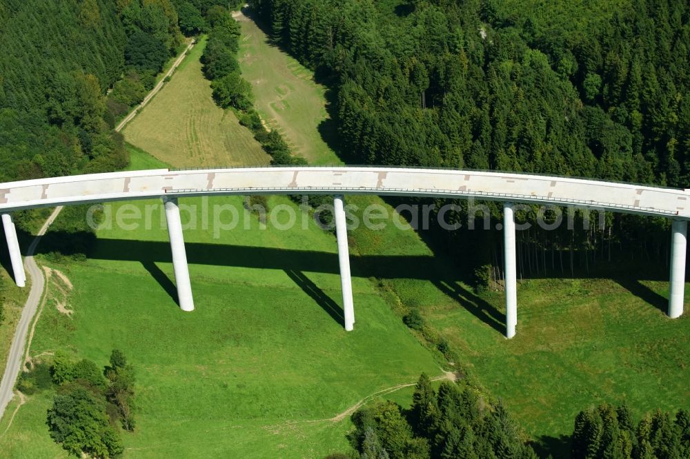 Aerial image Nuttlar - New construction of the Highway - motorway bridge of the A Talbruecke Schormecke of BAB A46 in Nuttlar in the state North Rhine-Westphalia, Germany