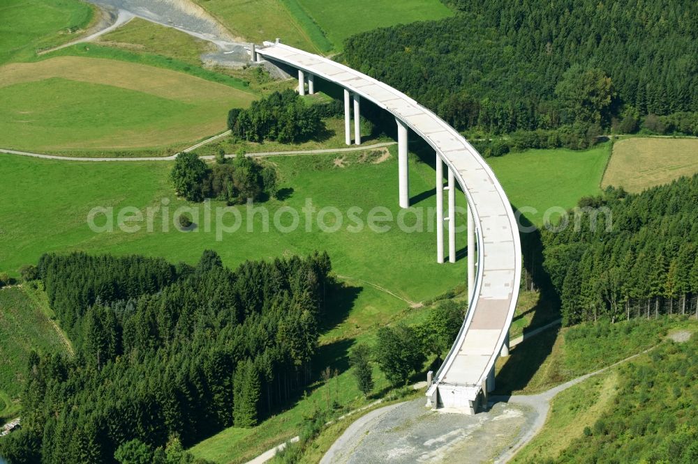 Aerial photograph Nuttlar - New construction of the Highway - motorway bridge of the A Talbruecke Schormecke of BAB A46 in Nuttlar in the state North Rhine-Westphalia, Germany