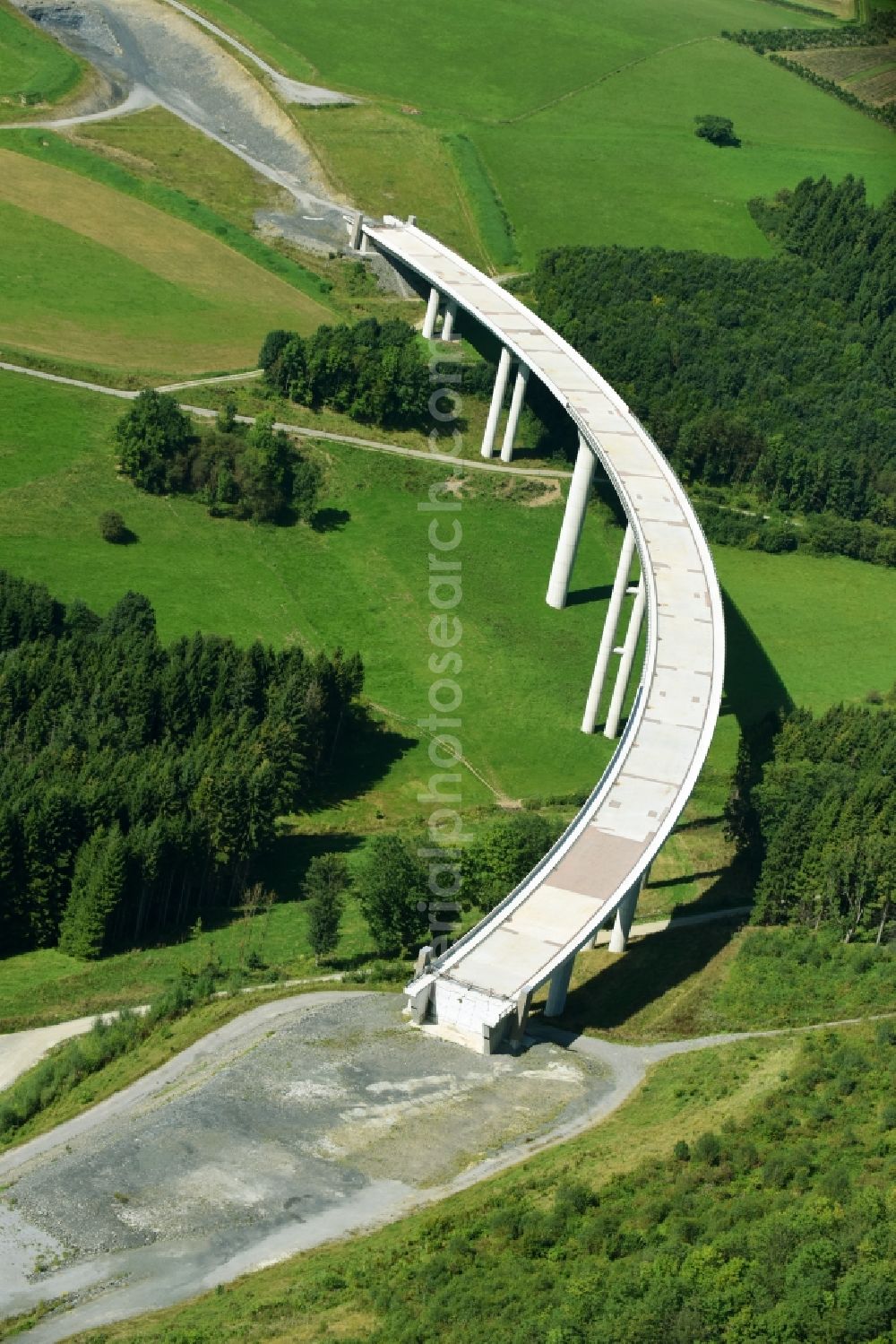 Nuttlar from above - New construction of the Highway - motorway bridge of the A Talbruecke Schormecke of BAB A46 in Nuttlar in the state North Rhine-Westphalia, Germany