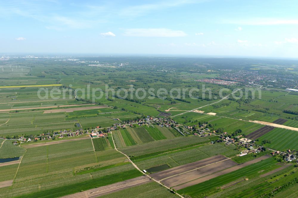 Aerial image Buxtehude - Construction site for new construction on the motorway route of the motorway A26 exit in the district Eilendorf in Buxtehude in the state of Lower Saxony, Germany