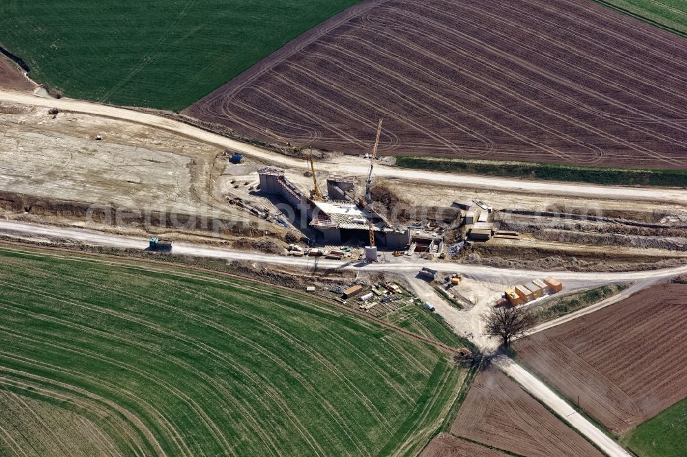 Aerial image Außerbittlbach - New construction site of the autobahn course of the BAB A94 in Ausserbittlbach in the state Bavaria